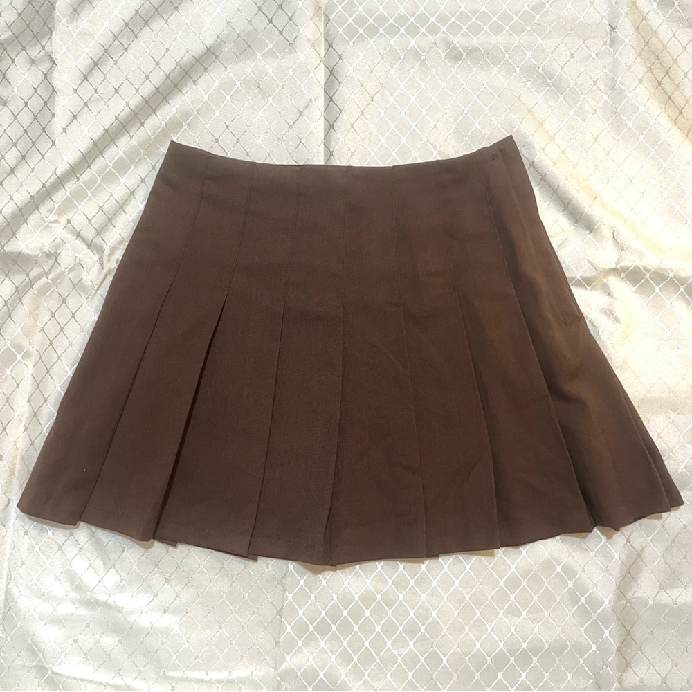 🛍️ 3/$30 | H&M Divided Brown Pleated Skirt Dark Academia Y2K